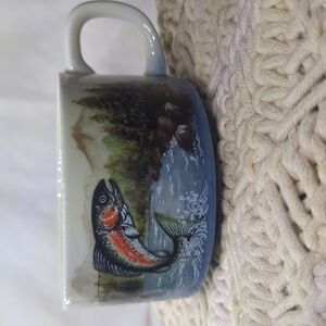 Vintage Otagiri Fly Fishing Soup Coffee Mug